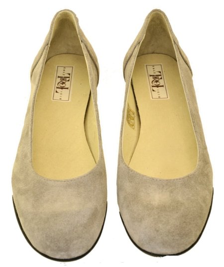 BALLERINA CAMOSCIO GRIGIO SUOLA TR