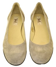 BALLERINA CAMOSCIO GRIGIO SUOLA TR