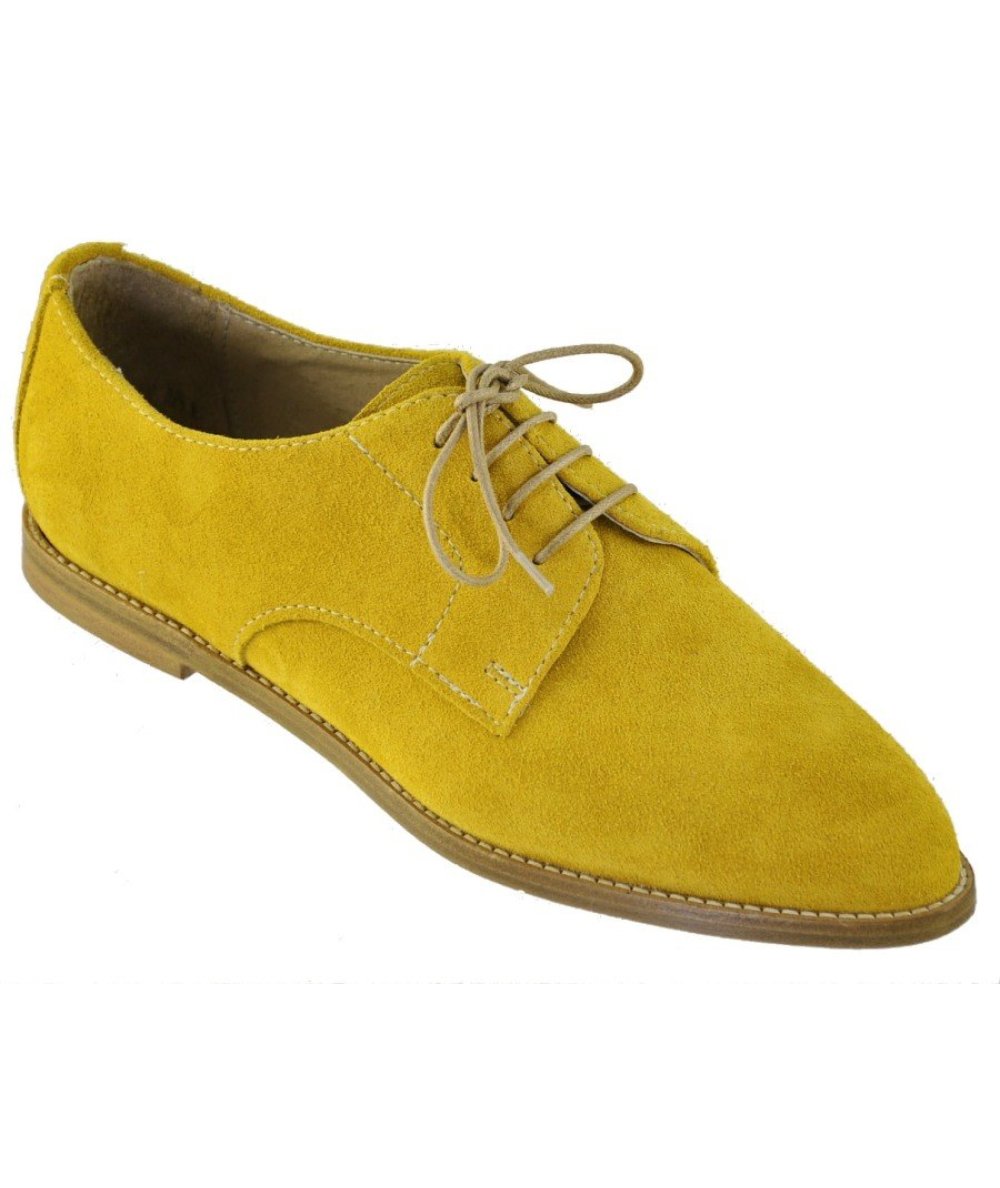 SCARPA ALLACC.CAMOSCIO GIALLO SUOLA CUOI